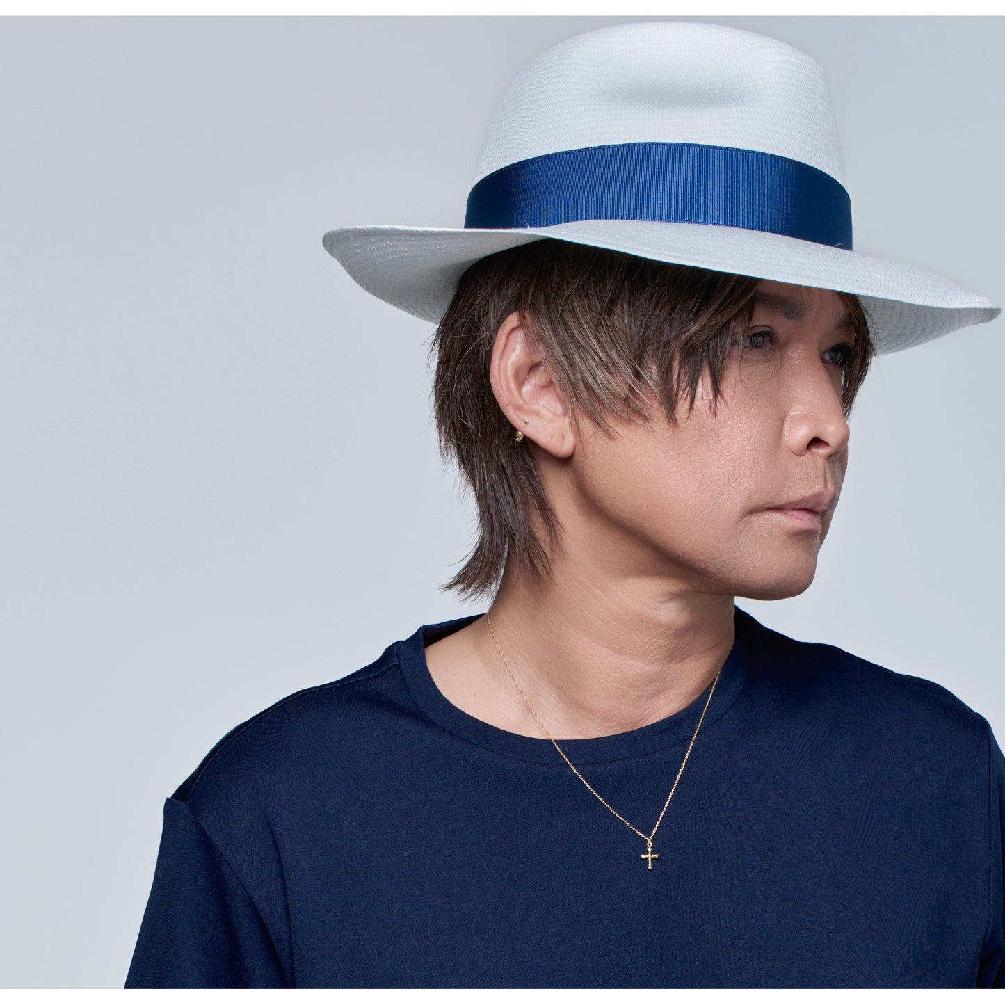 Panama Fine(ラージブリム)White×Blue