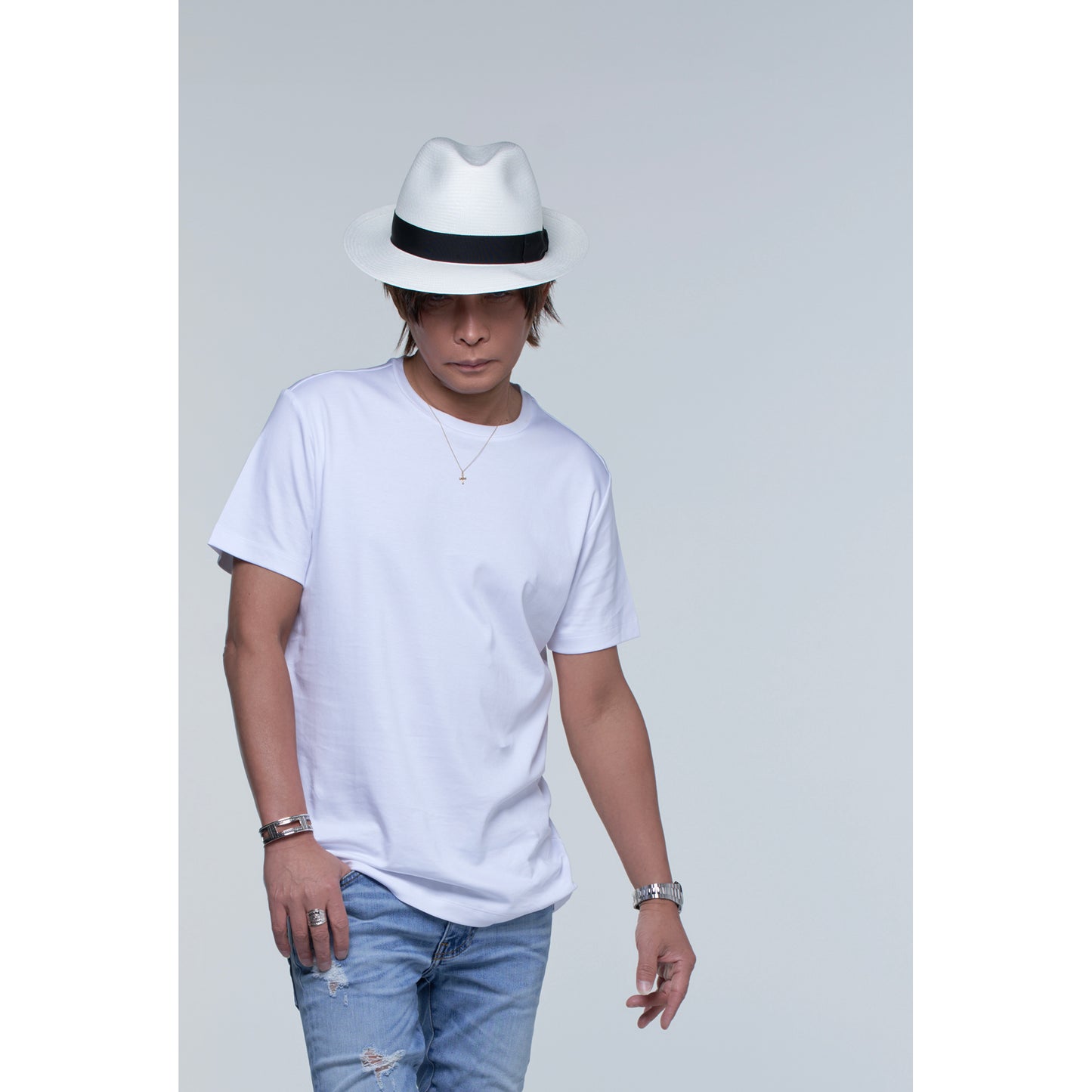Panama Fine(ミディアムブリム)White×Black