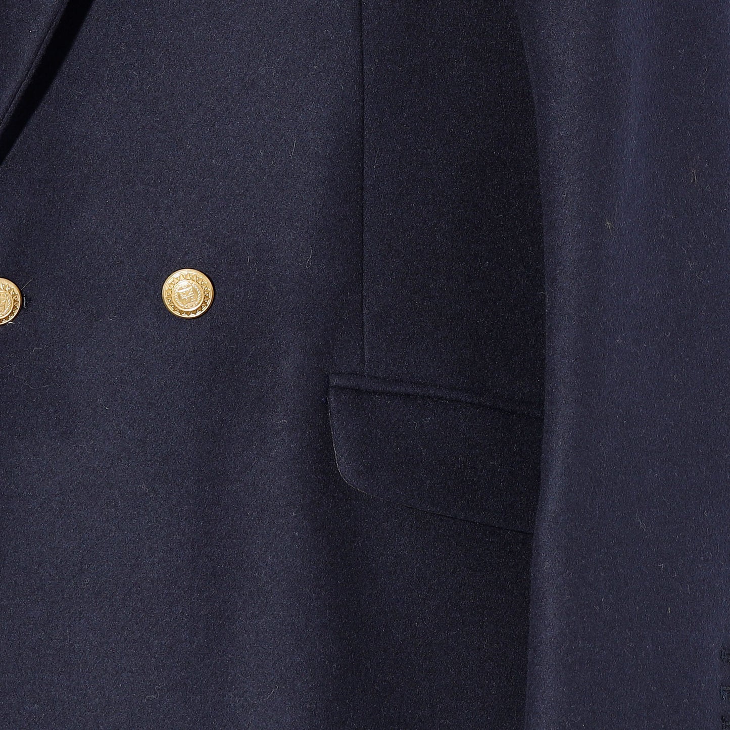 セミダブル金釦ロングチェスターコート(NAVY)