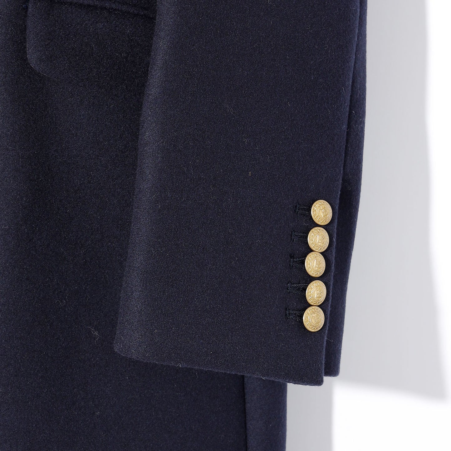 セミダブル金釦ロングチェスターコート(NAVY)