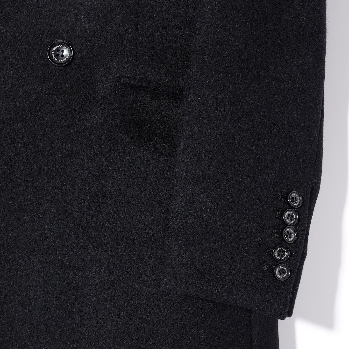セミダブルロングチェスターコート(BLACK)