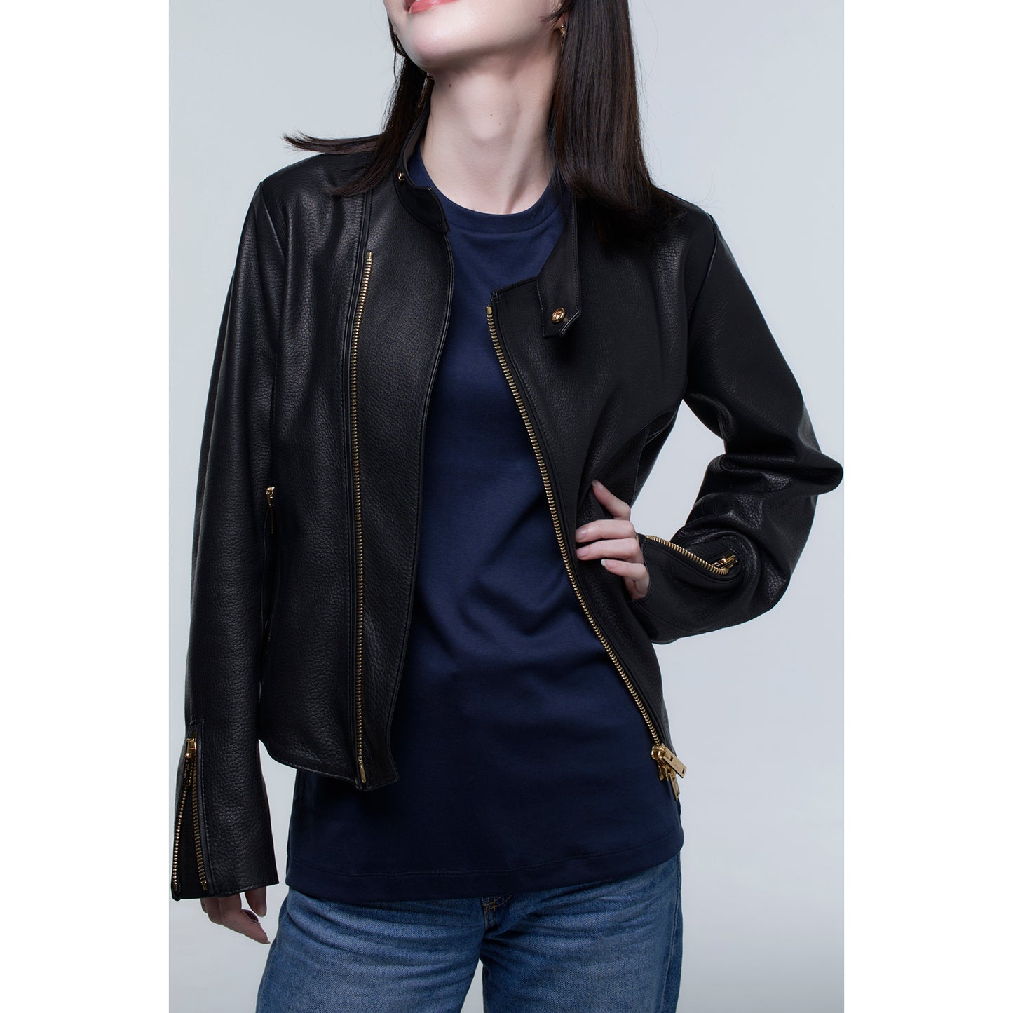 leather riders jacket 「Track.1」【Ladies】