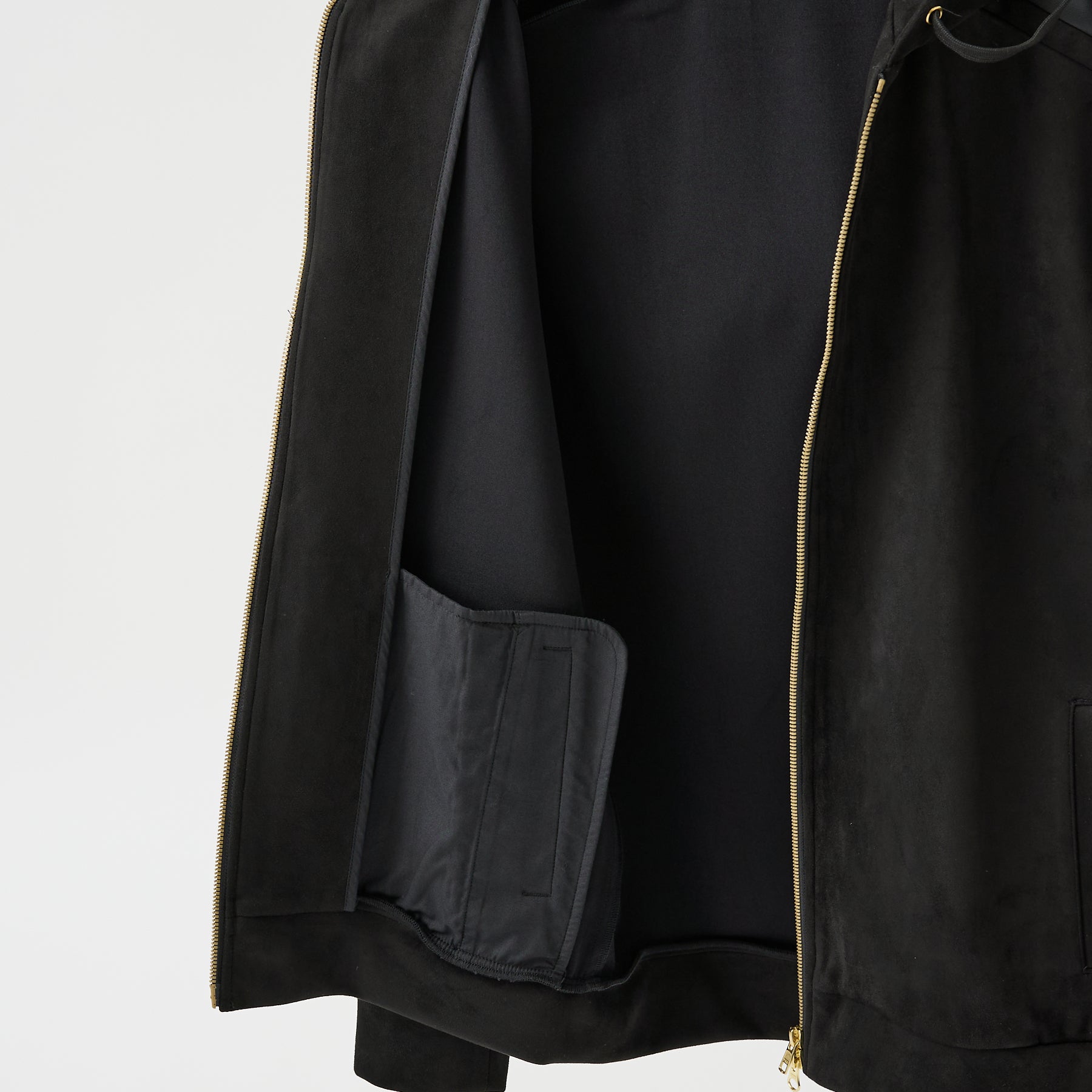 INORAN別注 ストレッチスエード ジップフーディー 黒 INORAN別注STRETCH SUEDE ZIP-UP HOODIE – the9closets.com