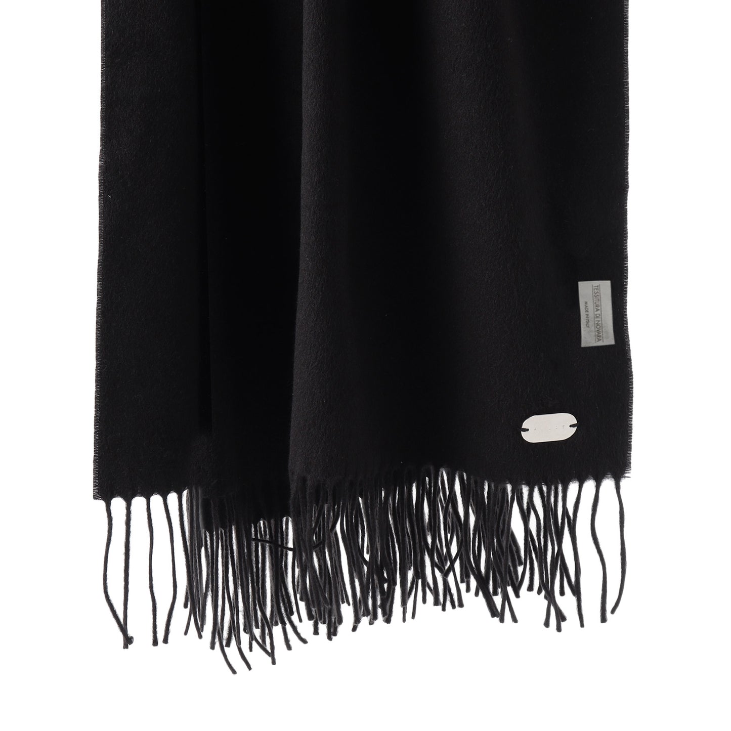 100% silk stole in black by TESSITURA DI NOVARA (Ermenegildo Zegna Group)