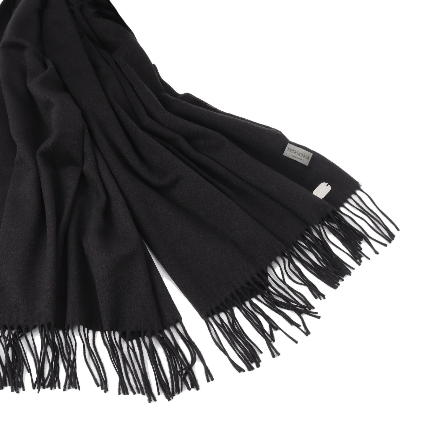 100% silk stole in black by TESSITURA DI NOVARA (Ermenegildo Zegna Group)