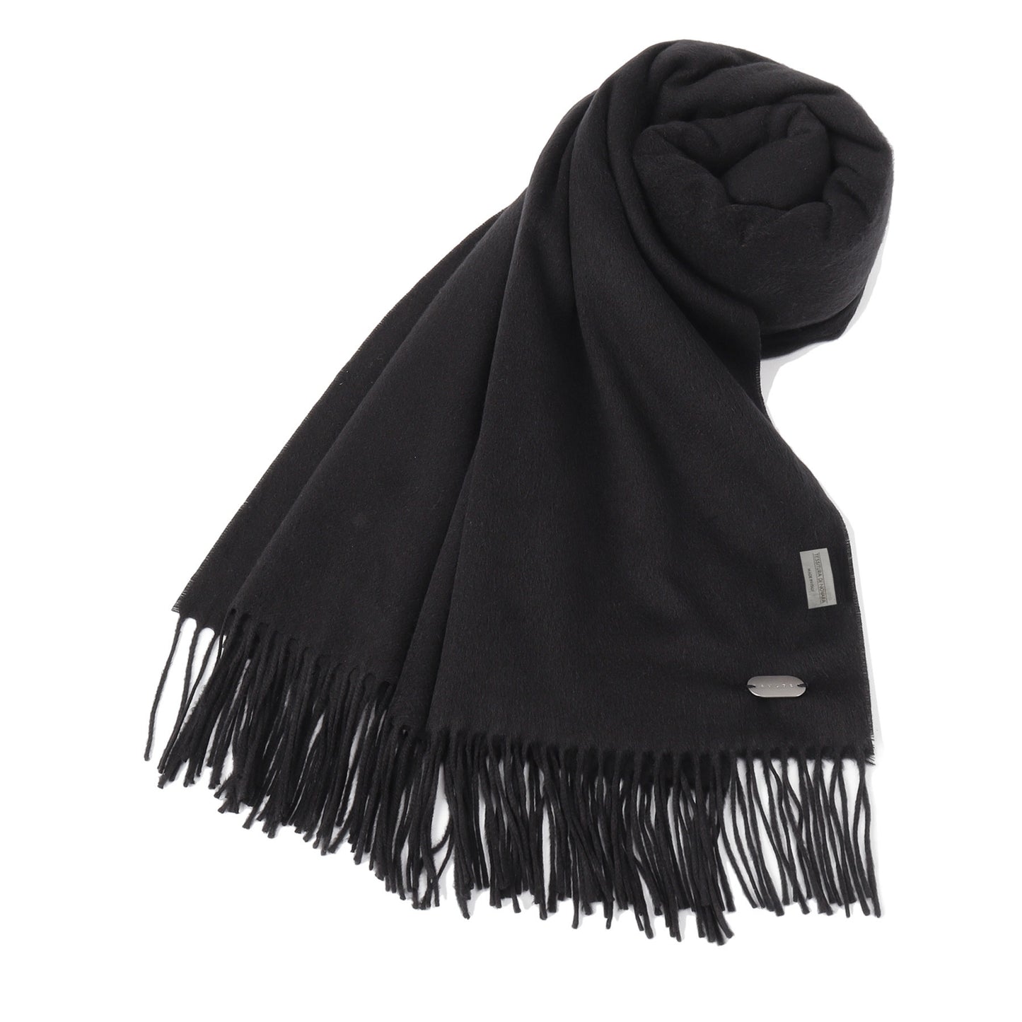 100% silk stole in black by TESSITURA DI NOVARA (Ermenegildo Zegna Group)