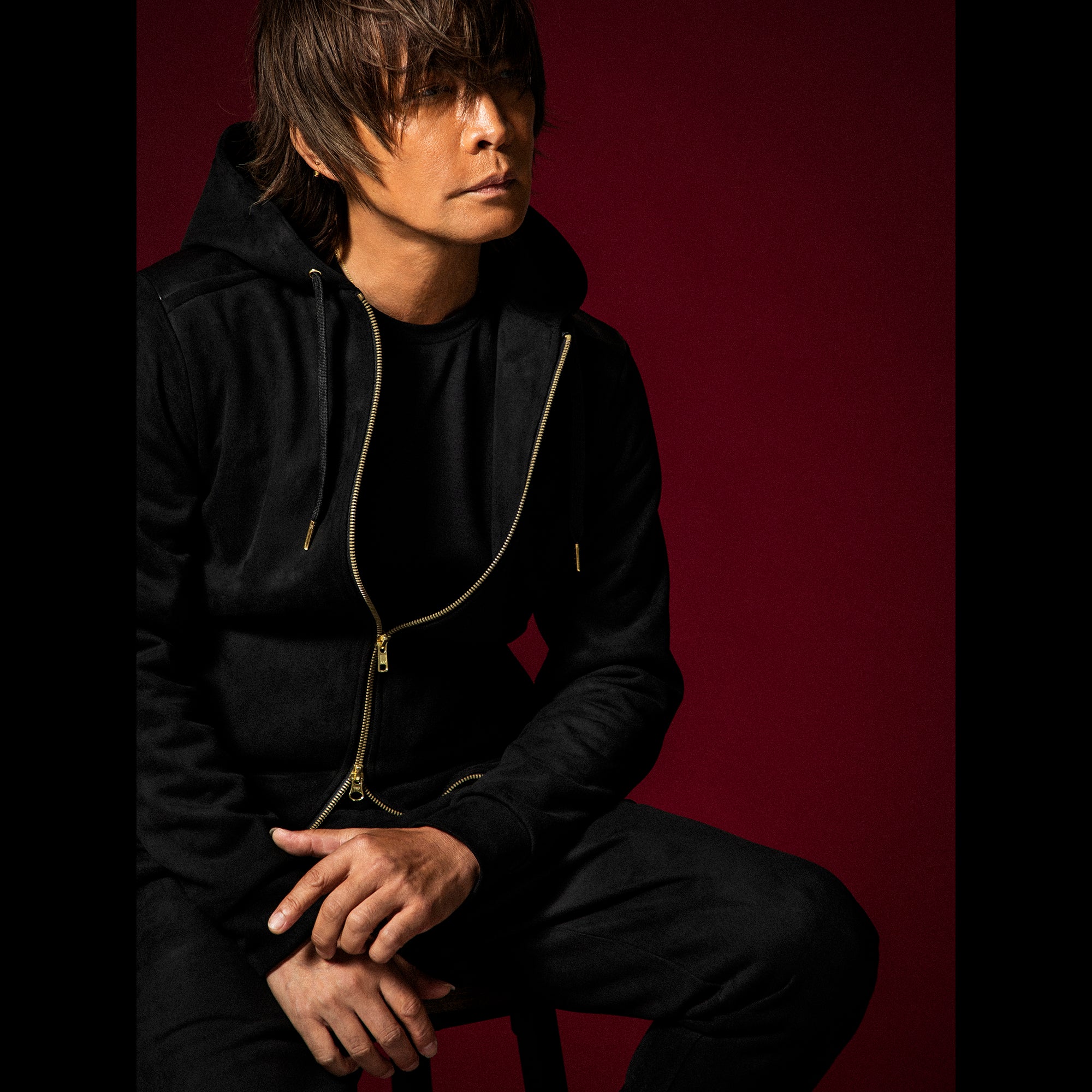 INORAN別注 ストレッチスエード ジップフーディー 黒 INORAN別注STRETCH SUEDE ZIP-UP HOODIE – the9closets.com