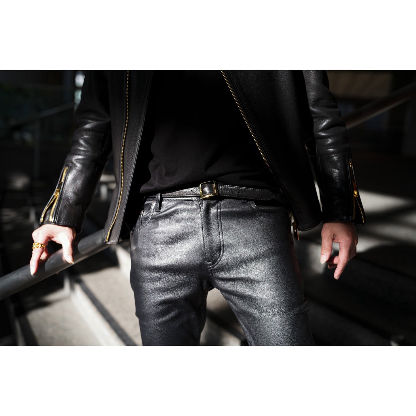 Square buckle Lether Belt