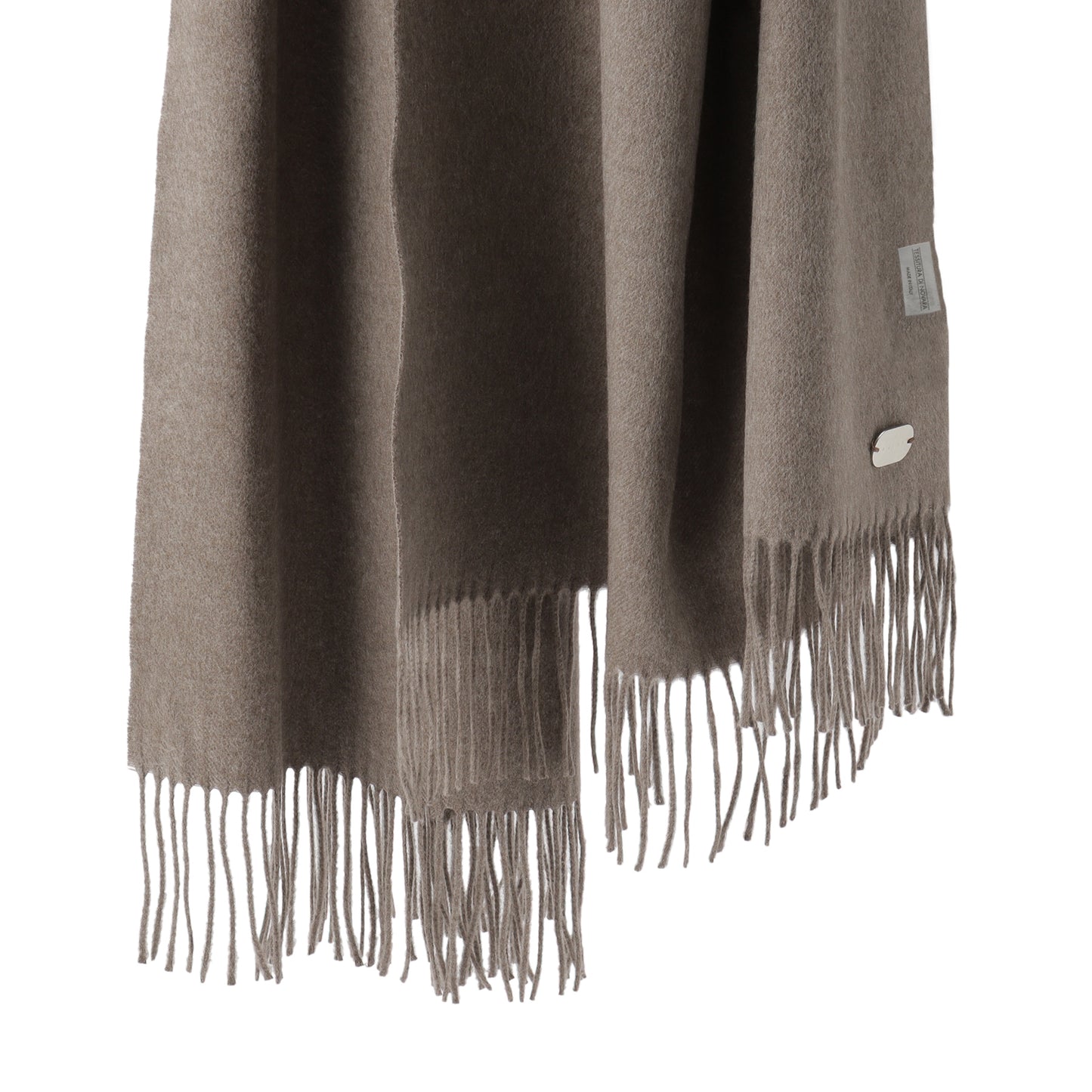 100% silk stole, beige, made by TESSITURA DI NOVARA (Ermenegildo Zegna Group)