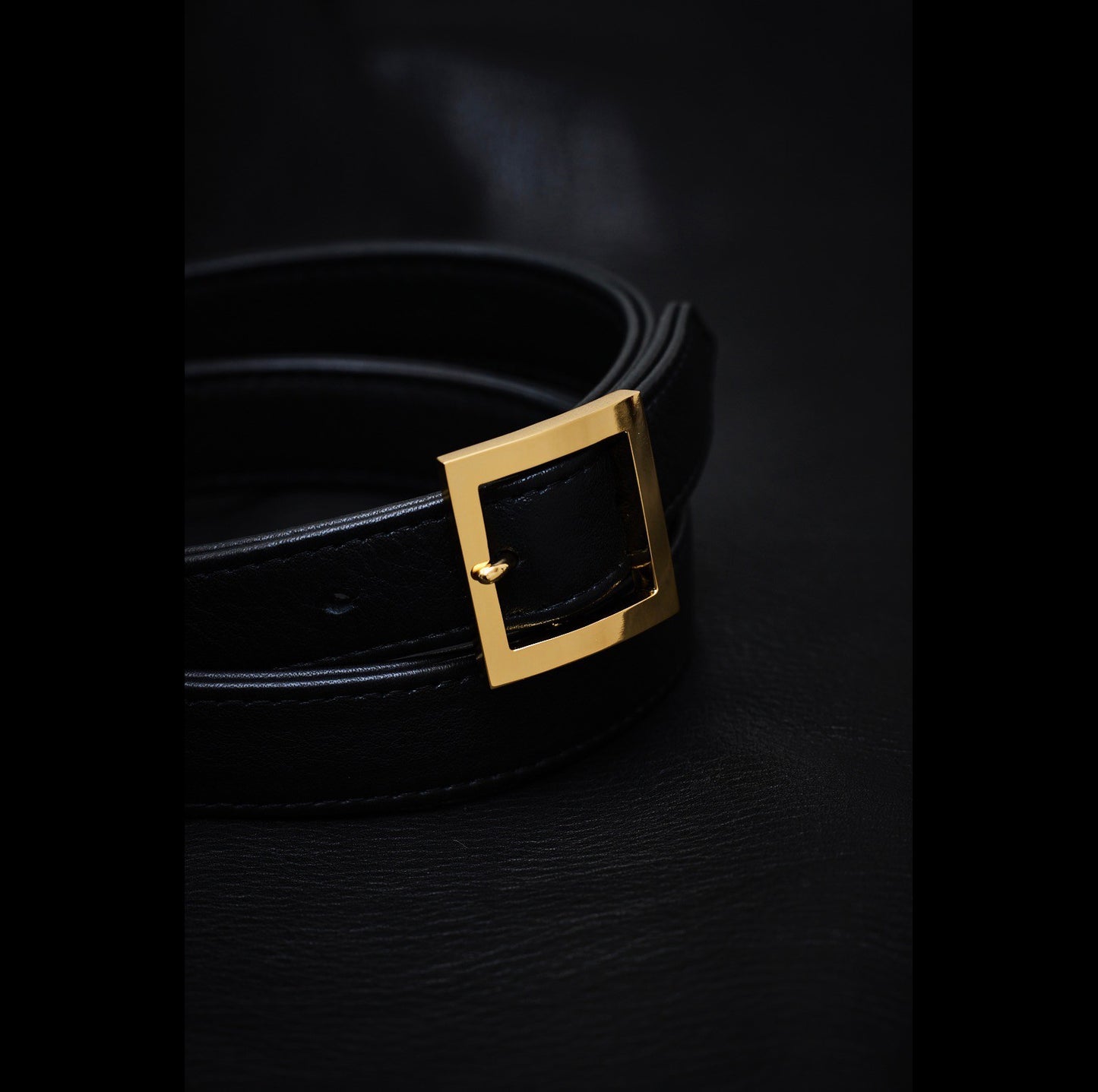 Square buckle Lether Belt