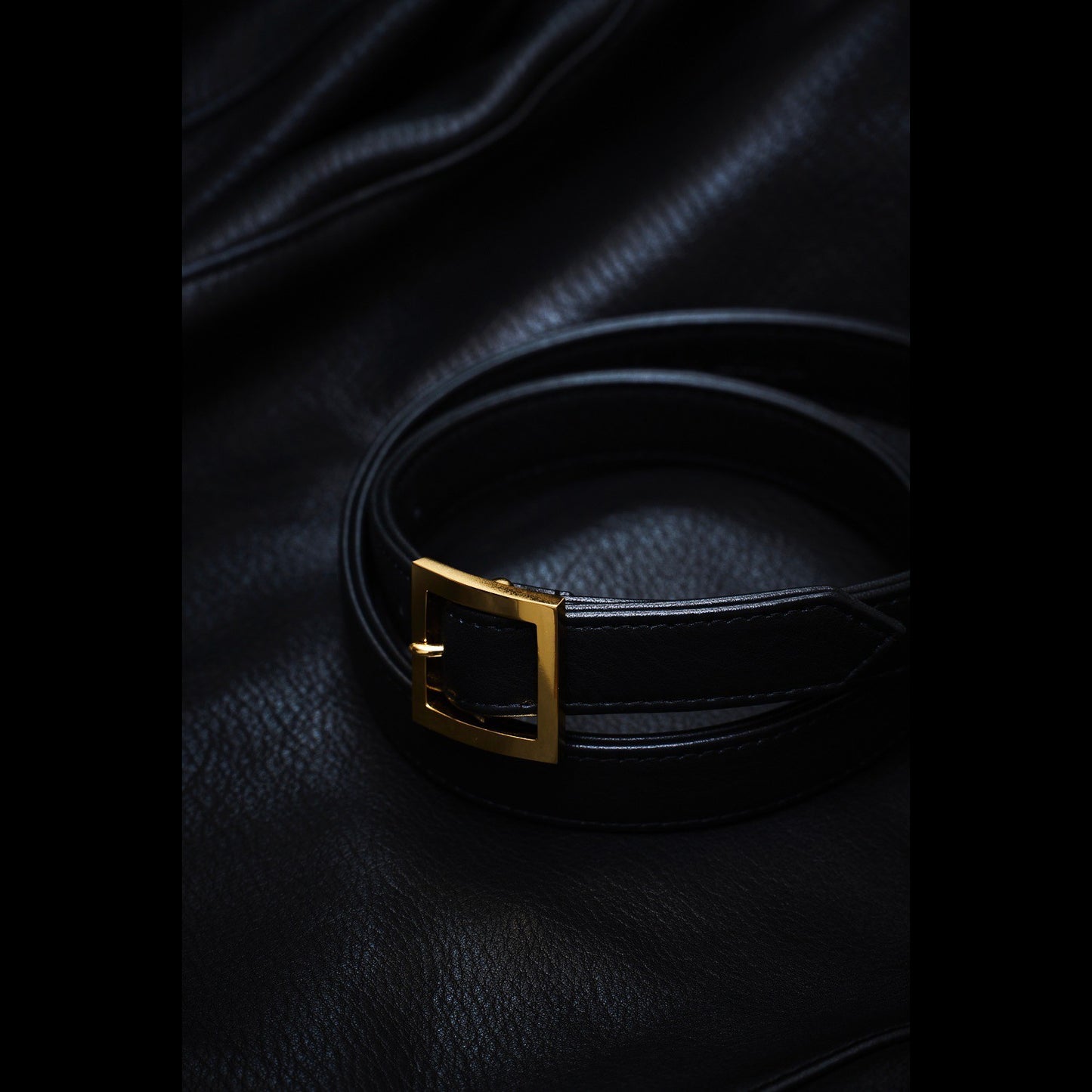 Square buckle Lether Belt