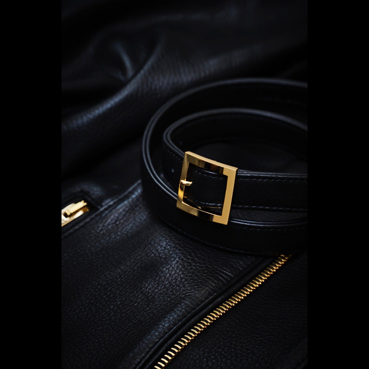 Square buckle Lether Belt